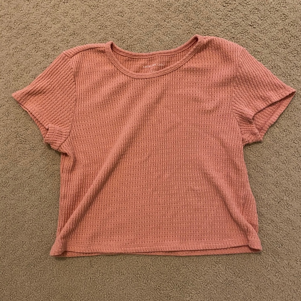 American Eagle Ribbed Baby T-Shirt Cropped